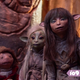 From left: Hup (Victor Yerrid), Deet (Nathalie Emmanuel), and Rian (Taron Egerton) in a scene from The Dark Crystal: Age of Resistance.
